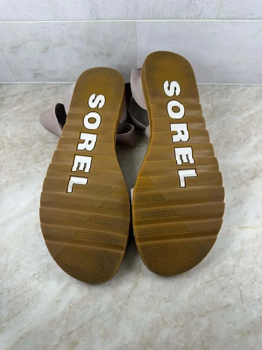 Sorel Ella II Blush Elastic Strap Comfort Sandals Size 10.5